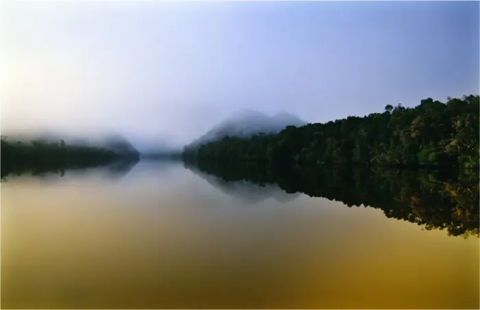 Framed Print : Gordon river reflections on a wonters dawn, south west Tasmania Framed Print : Gordon river reflections on a wonters dawn, south west Tasmania