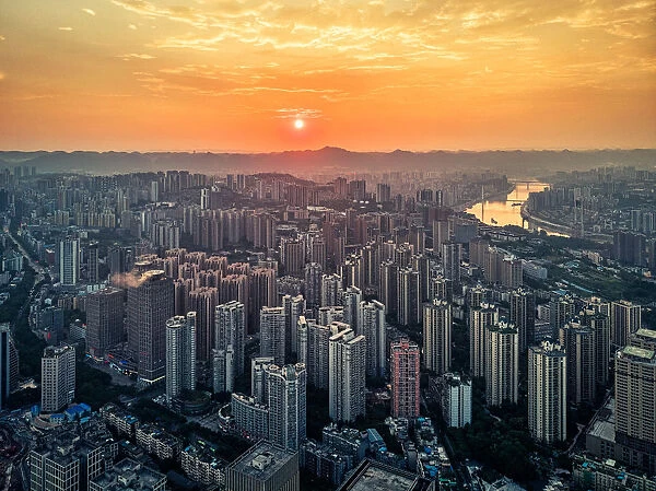 Gorgeous Sunset view in Chongqing, China