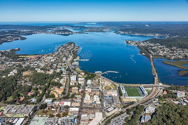 Gosford. Aerial view of Gosford, Central Coast, NSW, Australia