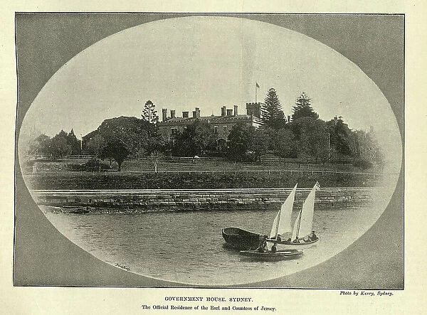 Government House, Sydney, Australia, vice-regal residence of the governor of New South Wales, Vintage photograph 1890s