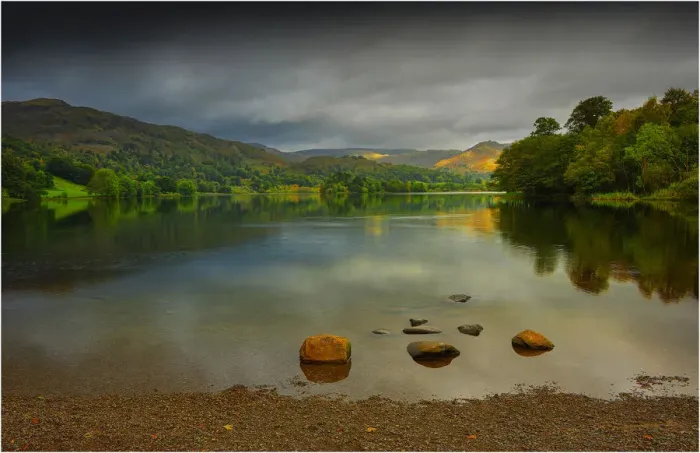 Framed Print : Grasmere lake, in the Lake district, Cumbria, England