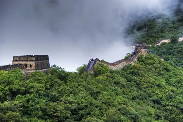 Framed Print : Great Wall of China approaching fog and rain Framed Print : Great Wall of China approaching fog and rain