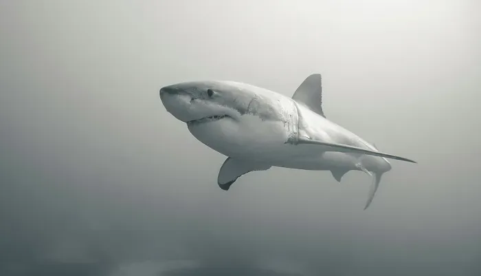 Framed Print : Great White Shark Underwater Framed Print : Great White Shark Underwater
