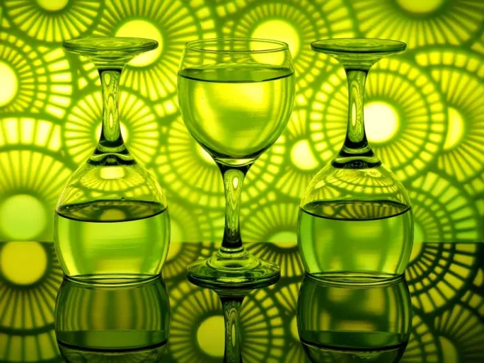 Framed Print : Green circles reflections