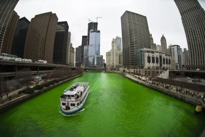 Framed Print : The Greening of the Chicago River