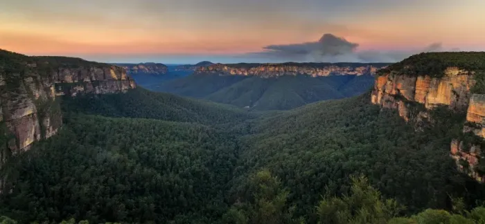 Framed Print : Grose Valley sunset panorama Framed Print : Grose Valley sunset panorama
