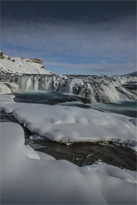 Framed Print : Gullfoss waterfall in winter