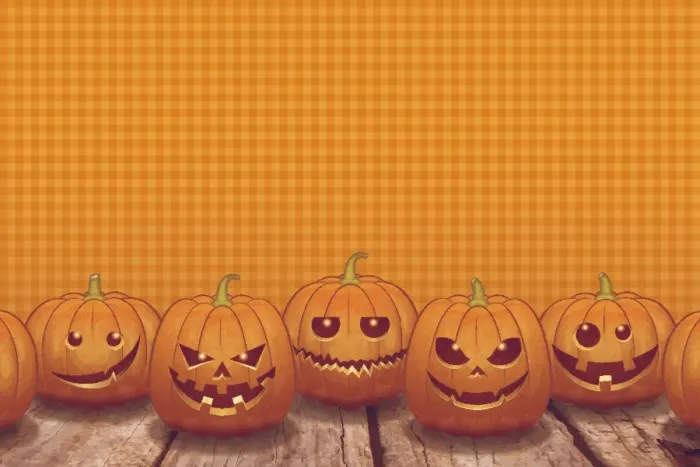 Framed Print : Halloween background [Jack o Lantern on the board]