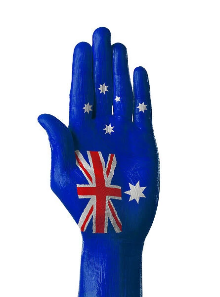 Hand painted flag of Australia on white background