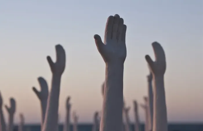 Framed Print : Hands for high five