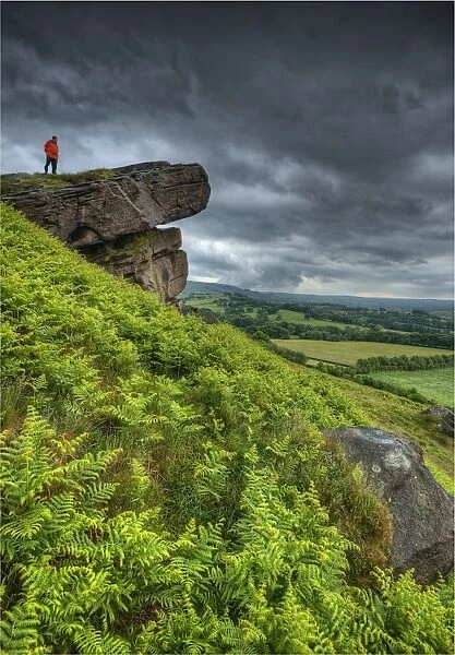 The hanging stone in the Peak district, Cheshire, England