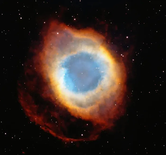 Framed Print : Helix nebula, satellite view (Digital Composite)