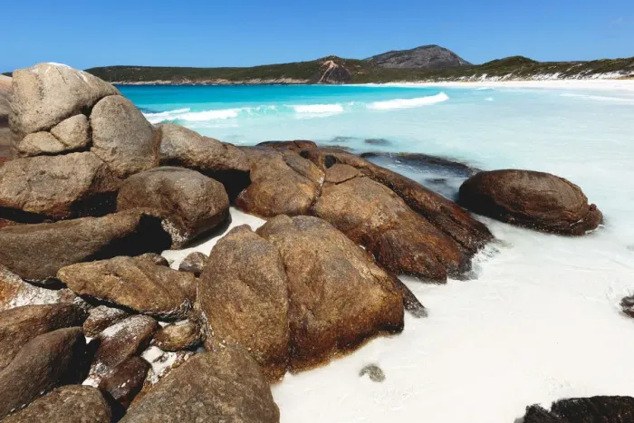 Framed Print : Hellfire Bay rocks