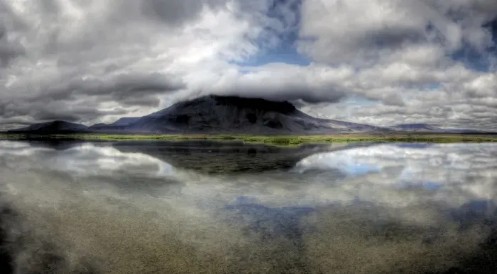 Framed Print : Herdubreid mountain central Iceland reflections Framed Print : Herdubreid mountain central Iceland reflections