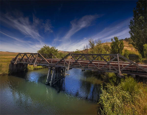 The Hinnomunjie bridge in the Omeo valley, High Country, Victoria, Australia