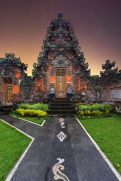 Historic Balinese Architecture Gate in Ubud, Bali Gianyar, Indonesia