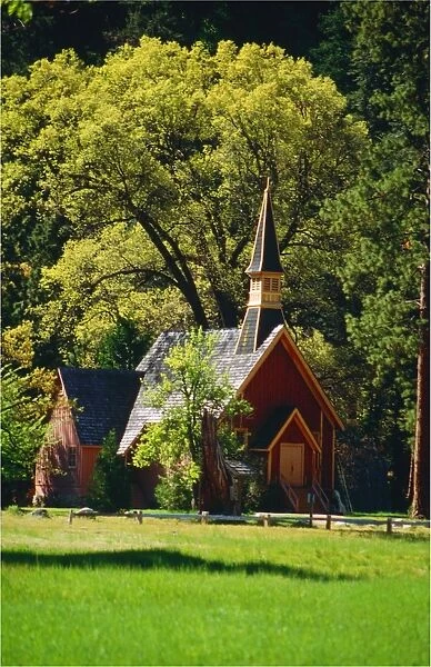 Historic chapel in the Yosemite National Park, California, western United States of America