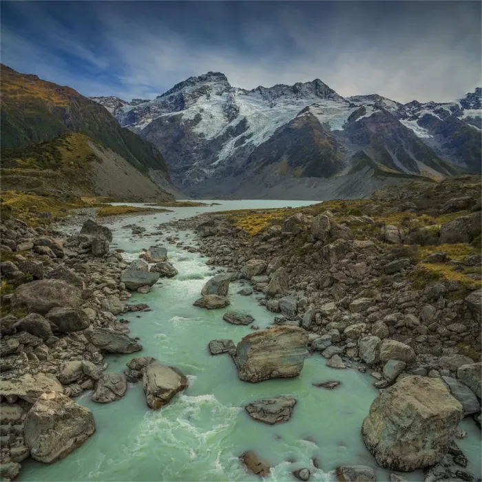 Framed Print : Hooker Valley, Mount cook national park, South Island of New Zealand