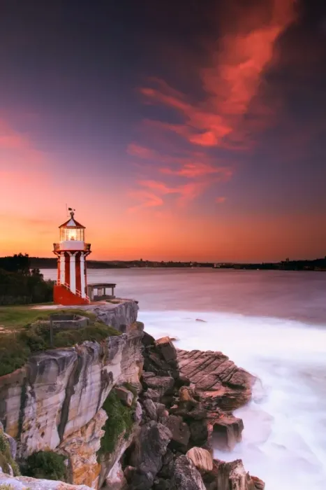 Framed Print : Hornby lighthouse at sunset