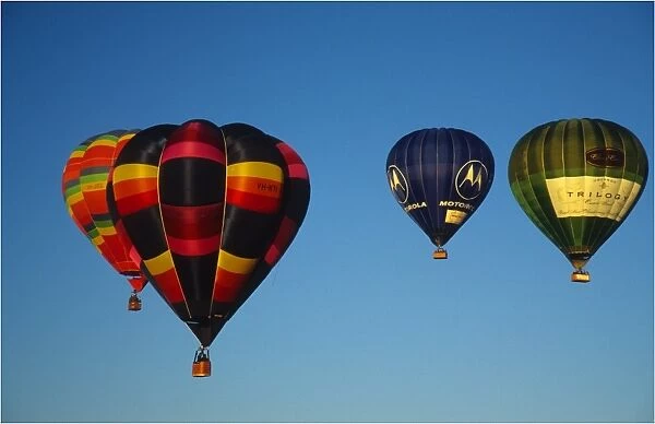 Hot air Balloons over the rural farmland of Mansfield, Central Victoria