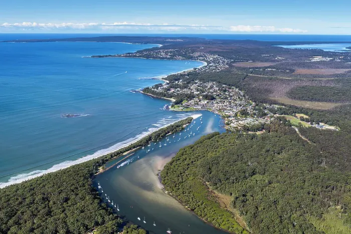 Framed Print : Huskisson. Aerial view of Huskisson, New South Wales, Australia Framed Print : Huskisson. Aerial view of Huskisson, New South Wales, Australia
