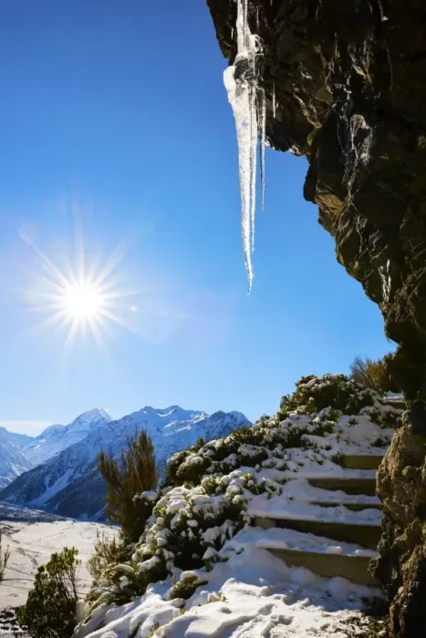 Framed Print : Icicle just after sunrise