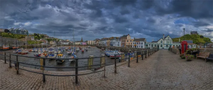 Framed Print : Ilfracombe Harbour panorama Framed Print : Ilfracombe Harbour panorama