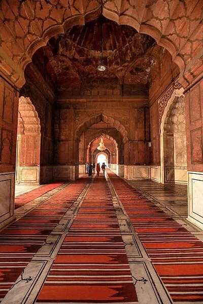 Inlay Detail of Interior Arches in Jama Masjid, Central Delhi, Delhi, India
