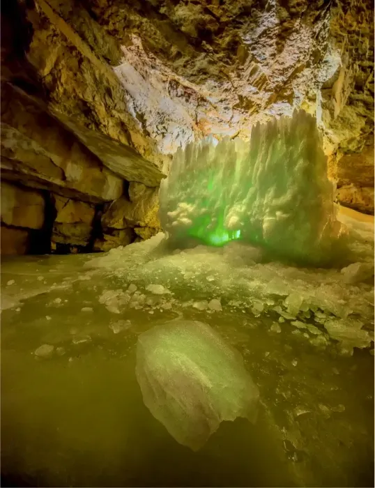 Framed Print : Inside the crystal ice cave near Hallstatt, Austria
