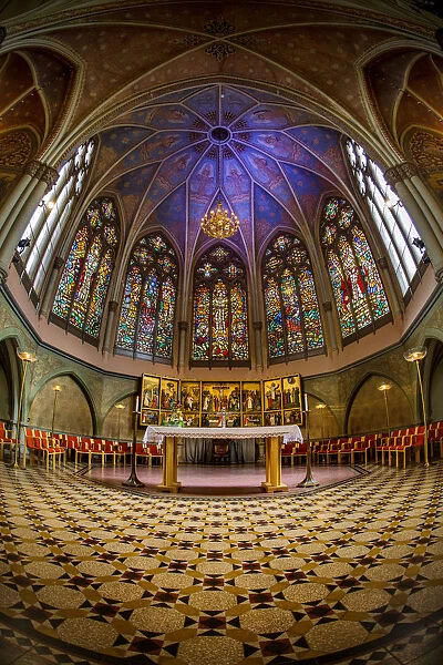 The Interior of Oscar Fredrik Church (Oscar Fredriks Kyrka) in Olivedal, Gothenburg, Sweden