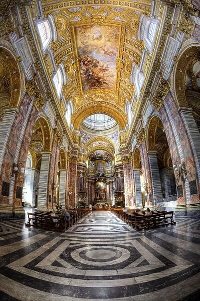 The Interior of San Carlo al Corso, Rome, Lazio, Italy