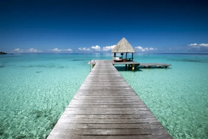 Framed Print : Jetty in French Polynesia Framed Print : Jetty in French Polynesia