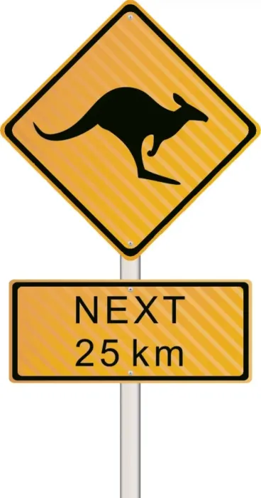 Framed Print : Kangaroo Crossing Sign