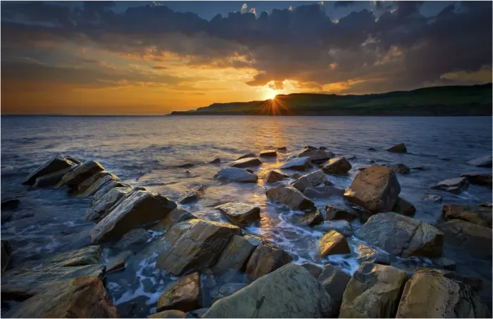 Framed Print : Kimmeridge Bay, on the World Heritage Jurassic coastline of Dorset, south west England
