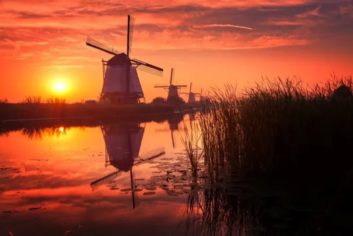 Framed Print : Kinderdijk Sunrise