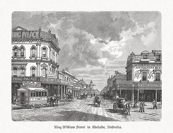 King William Street, Adelaide, South Australia, wood engraving, published 1897