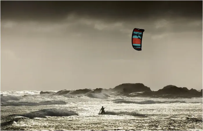Framed Print : Kite surfing, King Island, Bass Strait, Tasmania Framed Print : Kite surfing, King Island, Bass Strait, Tasmania
