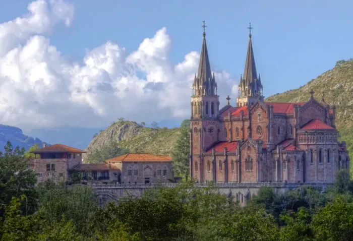 Framed Print : Our Lady of Covadonga basilica in Picos de Europa