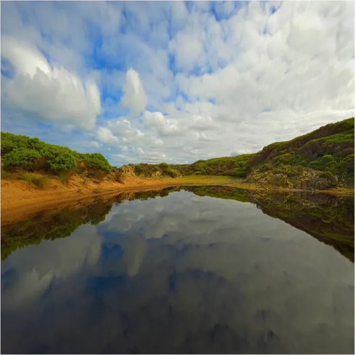 Framed Print : Lagoon reflections near the coastline of the Tarkine wilderness, West coastline of Tasmania Framed Print : Lagoon reflections near the coastline of the Tarkine wilderness, West coastline of Tasmania