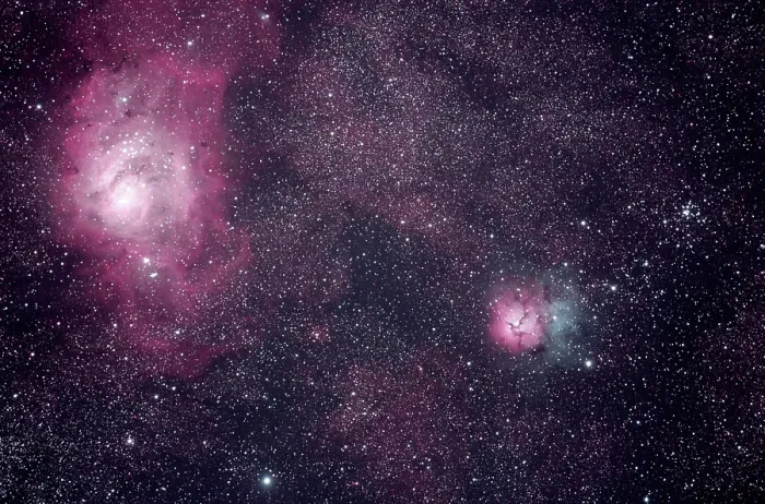 Framed Print : The Lagoon and Trifid Nebula