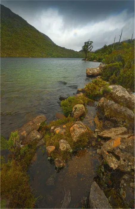 Framed Print : Lake Dobson in the mist, Hartz mountains national park, southern Tasmania