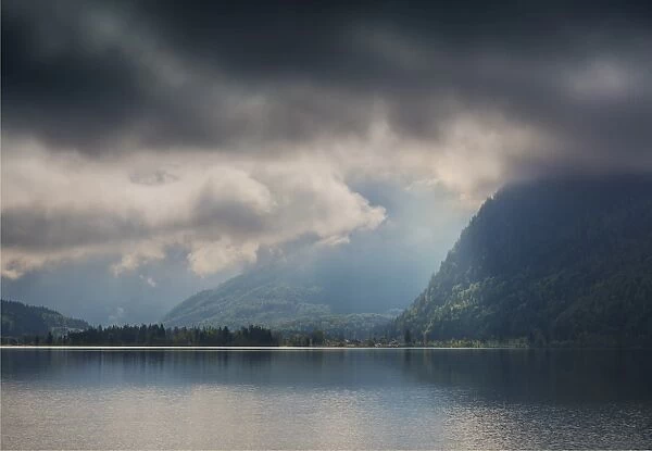 Lake Hallstatt, in the mountainous region of Salzkammergut, Austria