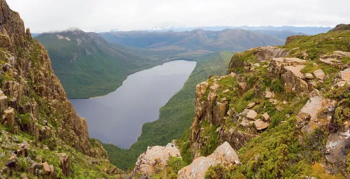 Framed Print : Lake Judd. Remote Lake Judd viewed from the dolerite cliffs of Eliza Bluff Framed Print : Lake Judd. Remote Lake Judd viewed from the dolerite cliffs of Eliza Bluff