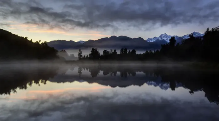 Framed Print : Lake Matheson Misty Sunrise Framed Print : Lake Matheson Misty Sunrise