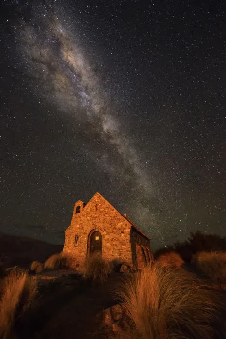 Framed Print : Lake Tekapo church under the Milky Way Framed Print : Lake Tekapo church under the Milky Way