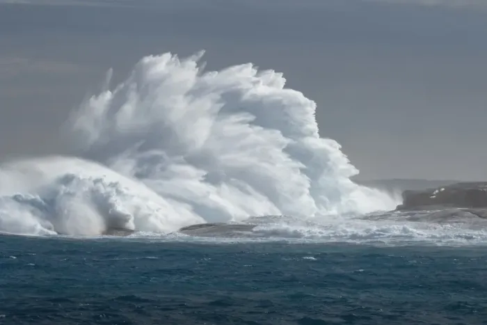 Framed Print : Large wave crashing onto rocks Framed Print : Large wave crashing onto rocks