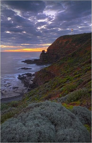 Late afternoon light near dusk on the coastline at Cape Schanck, Mornington Peninsular, Victoria