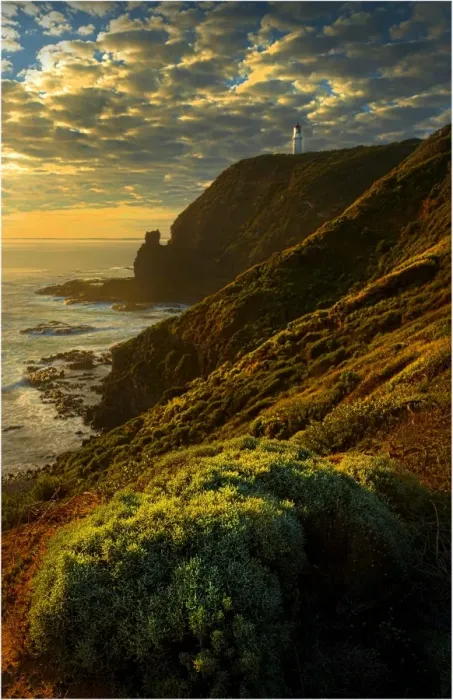 Framed Print : Late afternoon light near dusk on the coastline at Cape Schanck, Mornington Peninsular, Victoria