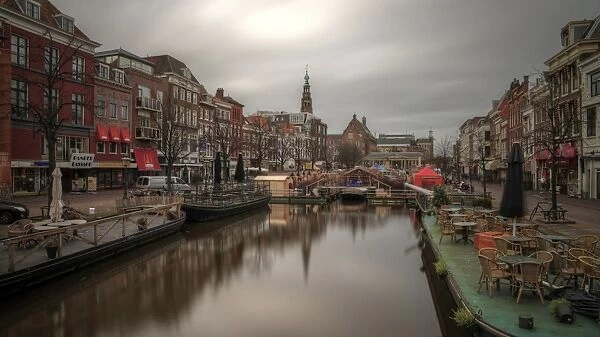 Leiden old town and floating Christmas market