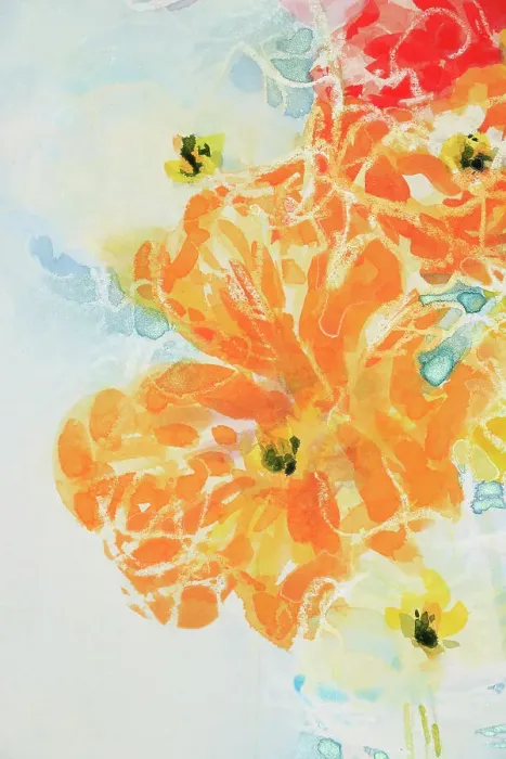 Framed Print : Detail of Still Life Colorful Poppies Watercolor Painting Framed Print : Detail of Still Life Colorful Poppies Watercolor Painting